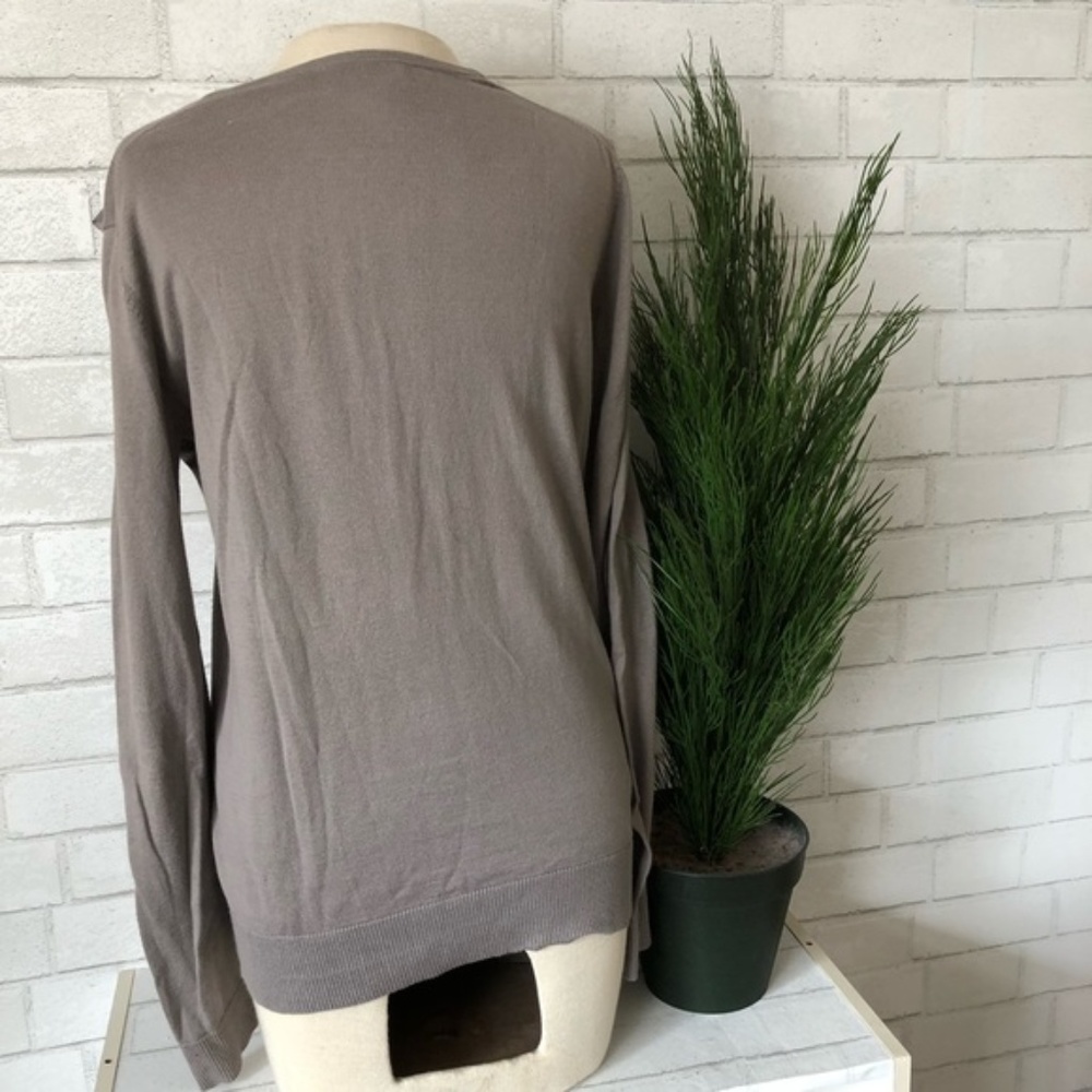 Taupe/Gray Ann Taylor Loft Cardigan W/ Shear - Picture 3 of 4